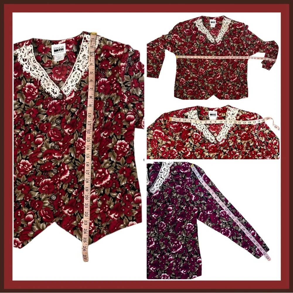 Vintage Volup Leslie Fay Women's Petite Floral Dress Size 16WP - Picture 12 of 15